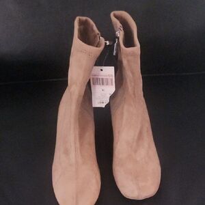 a new day Women's Suede Tan Ankle Booties